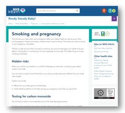 Screenshot of the Ready Steady Baby website