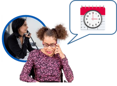 On the phone to the doctor about an appointment